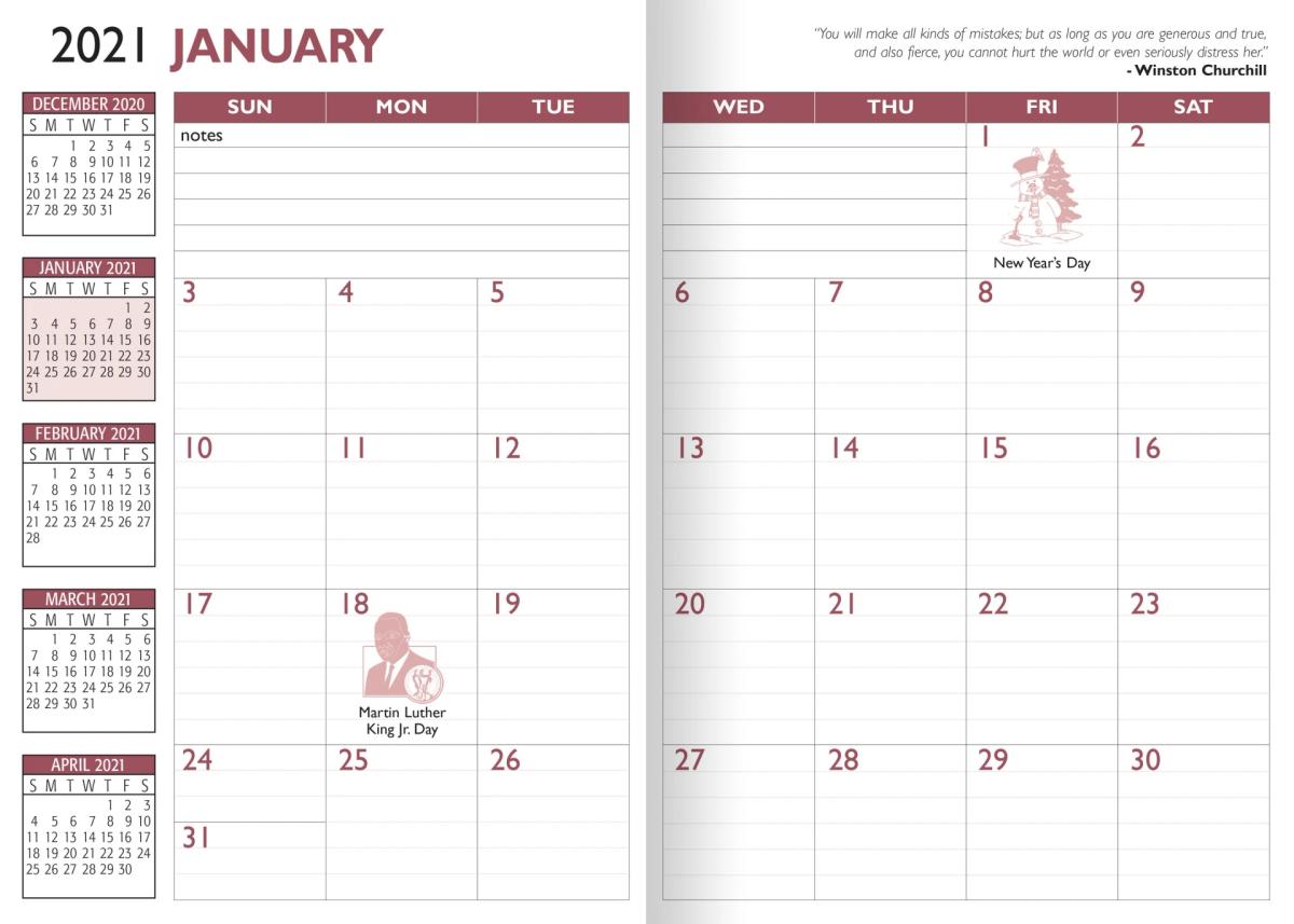 Promotional Vinyl Monthly Planner