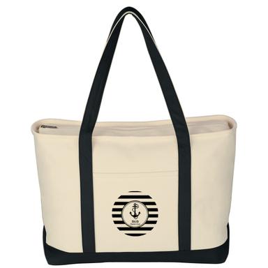 LARGE HEAVY COTTON CANVAS BOAT TOTE BAG