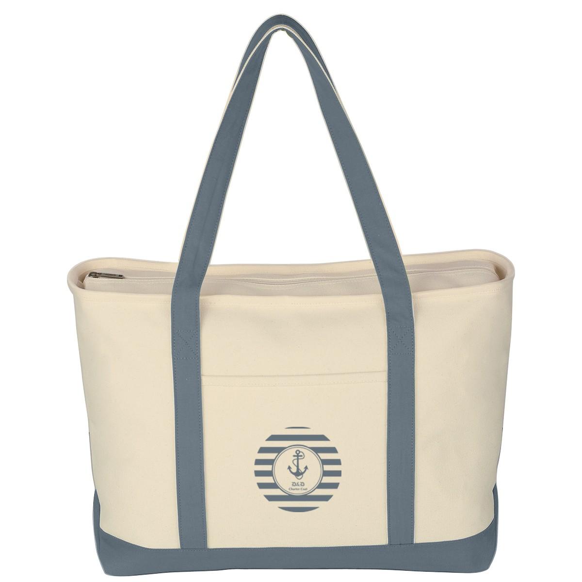 LARGE HEAVY COTTON CANVAS BOAT TOTE BAG