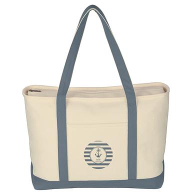 LARGE HEAVY COTTON CANVAS BOAT TOTE BAG