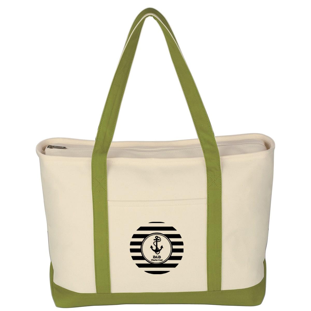 LARGE HEAVY COTTON CANVAS BOAT TOTE BAG
