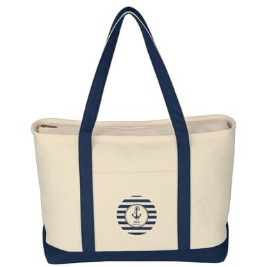 LARGE HEAVY COTTON CANVAS BOAT TOTE BAG
