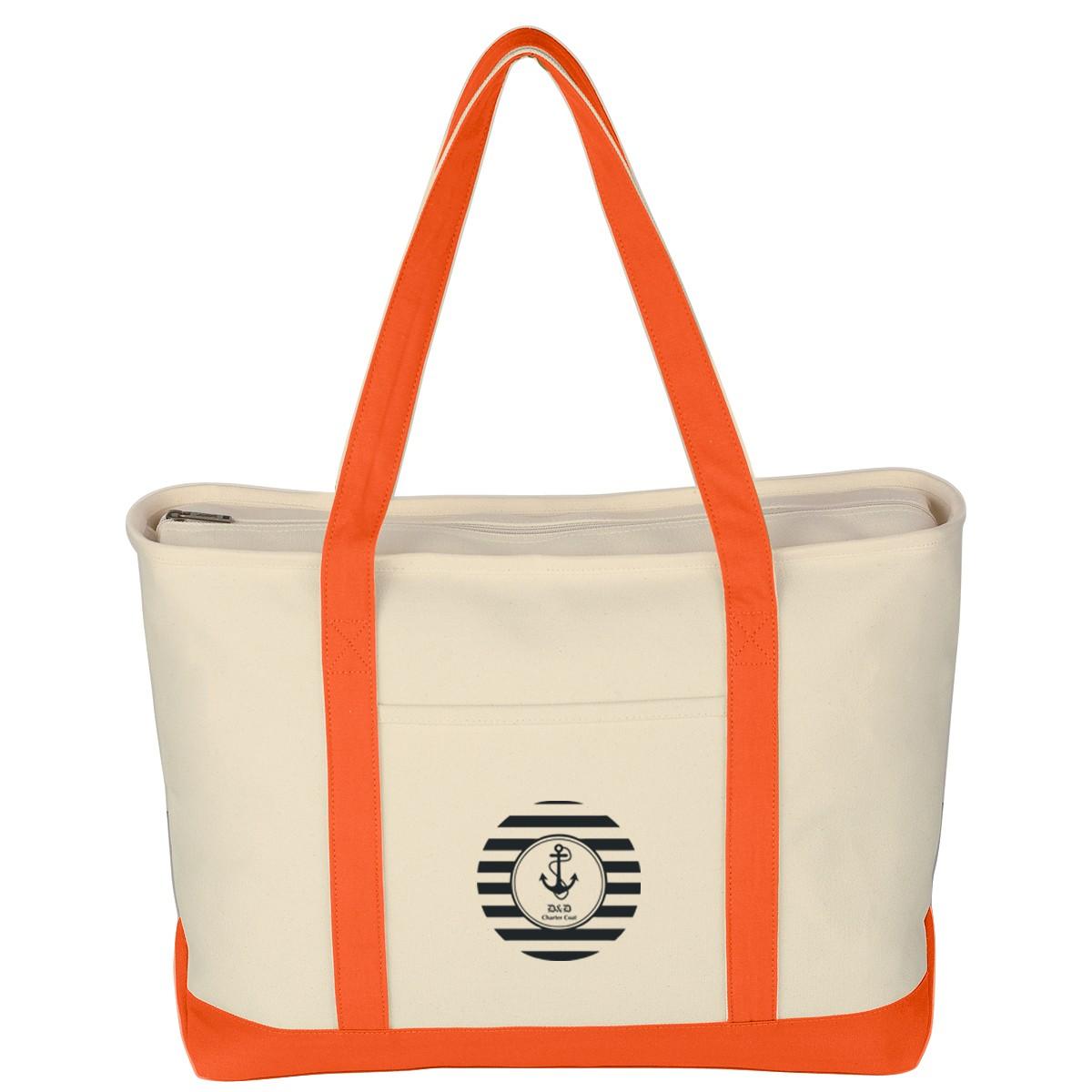 LARGE HEAVY COTTON CANVAS BOAT TOTE BAG