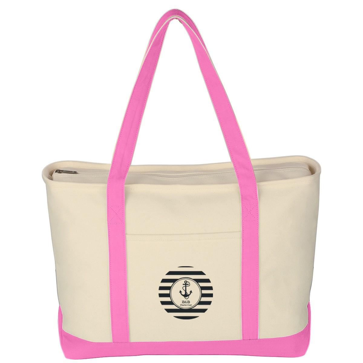 LARGE HEAVY COTTON CANVAS BOAT TOTE BAG