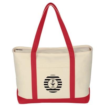 LARGE HEAVY COTTON CANVAS BOAT TOTE BAG