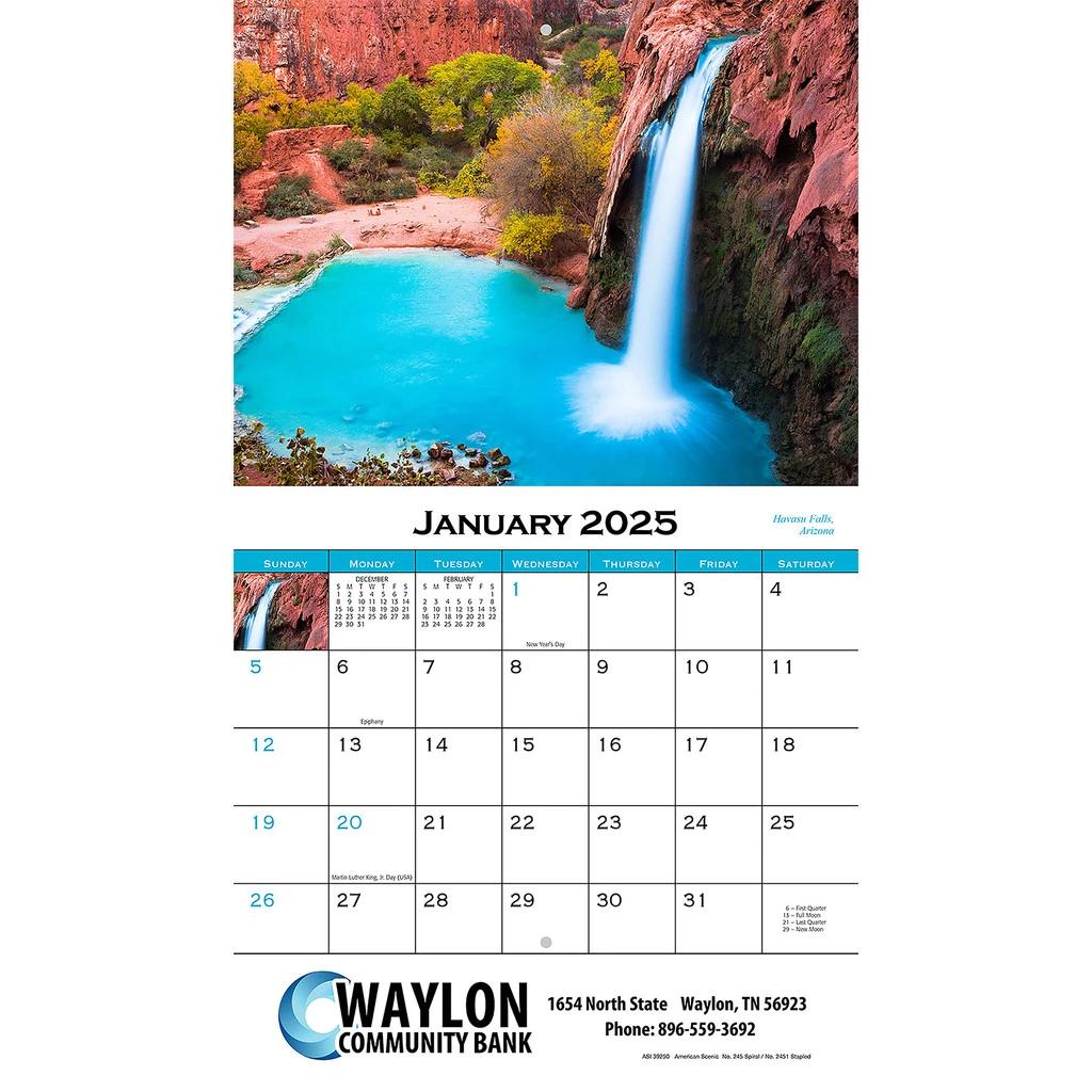 American Scenic Stapled Calendar