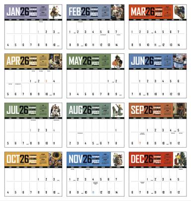 The Saturday Evening Post Big Block Memo Calendar