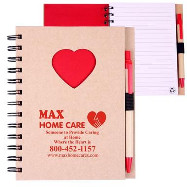Recycled Heart Ball Die Cut Notebook