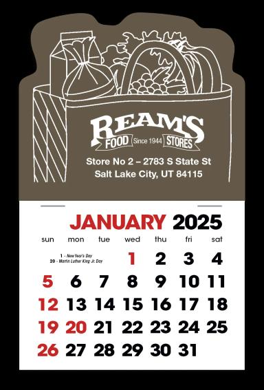 Grocery Bag Stick Up Calendar