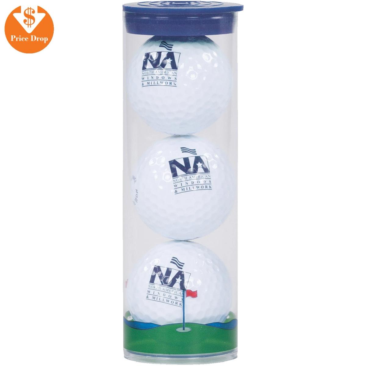 3 Ball Clear Tube w/ Wilson Ultra Distance Golf Balls