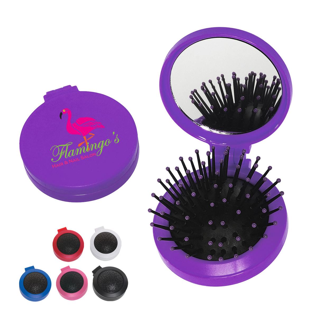 BRUSH AND MIRROR COMPACT