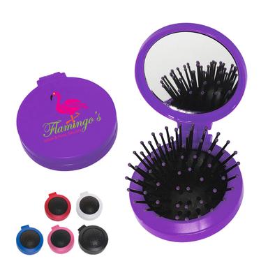 BRUSH AND MIRROR COMPACT