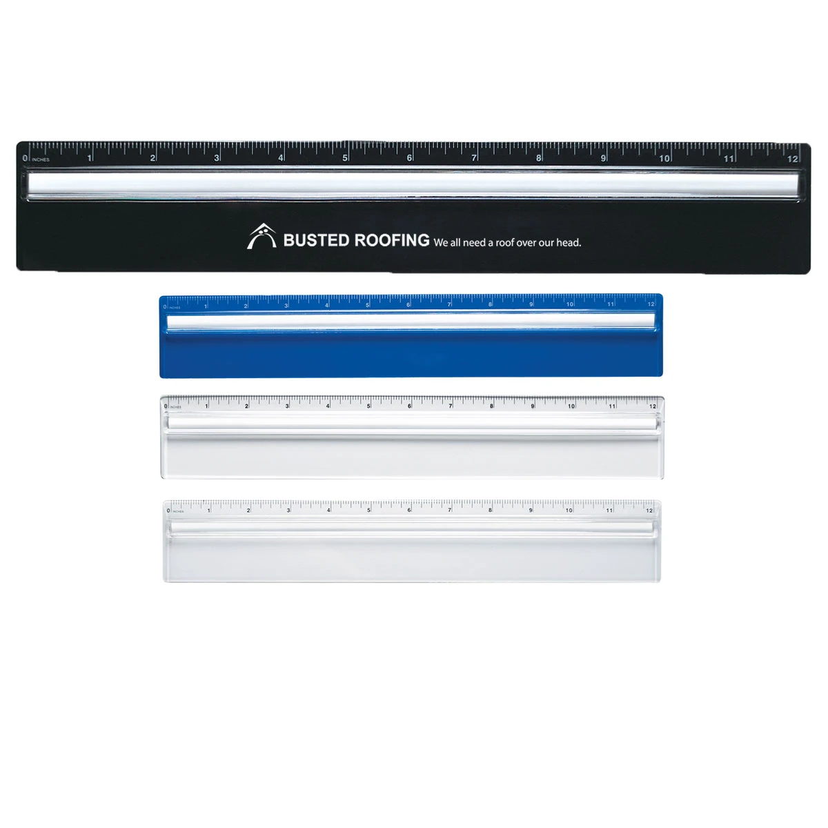 PLASTIC 12" RULER WITH MAGNIFYING GLASS