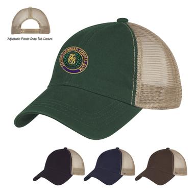 WASHED COTTON MESH BACK CAP ( Embroidery )