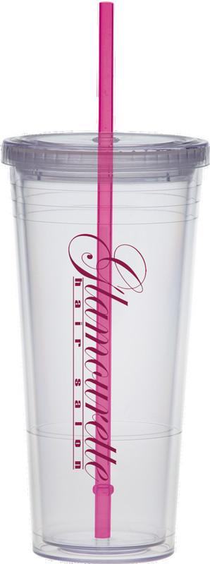 24 oz. Carnival Cup Collection w/ Pink Straw