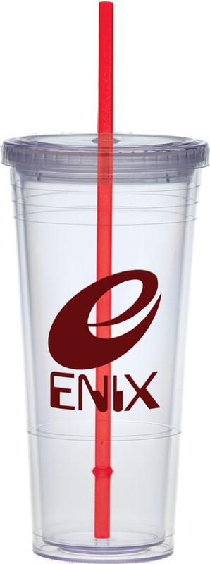24 oz. Carnival Cup Collection w/ Red Straw