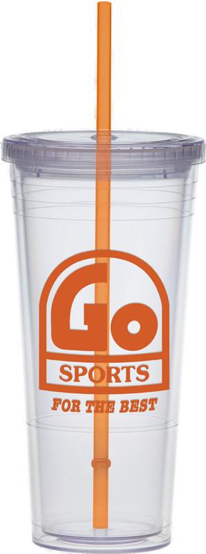 24 oz. Carnival Cup Collection w/ Orange  Straw