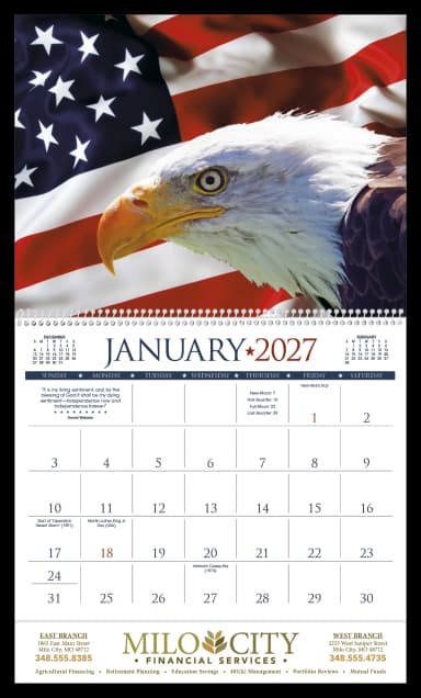 I Love America Calendar