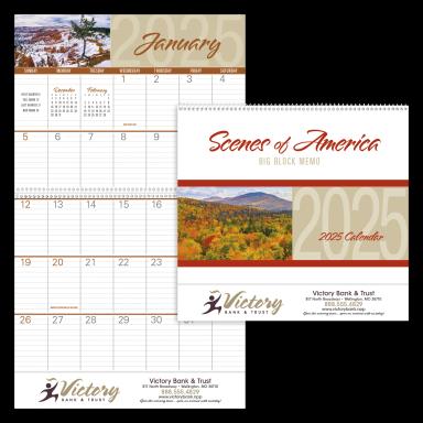Scenes of America Big Block Memo Calendar