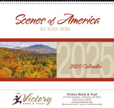 Scenes of America Big Block Memo Calendar