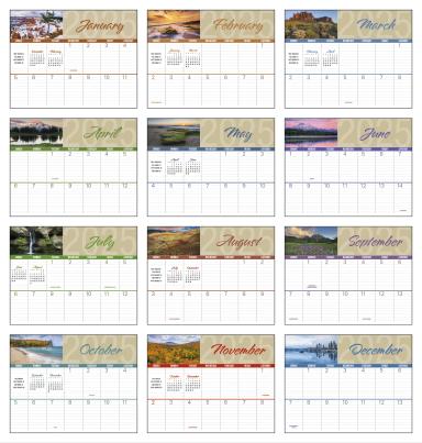 Scenes of America Big Block Memo Calendar