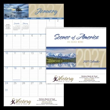Scenes of America Big Block Memo Calendar