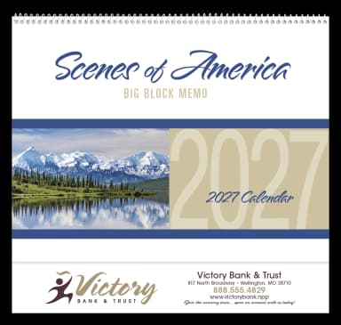 Scenes of America Big Block Memo Calendar