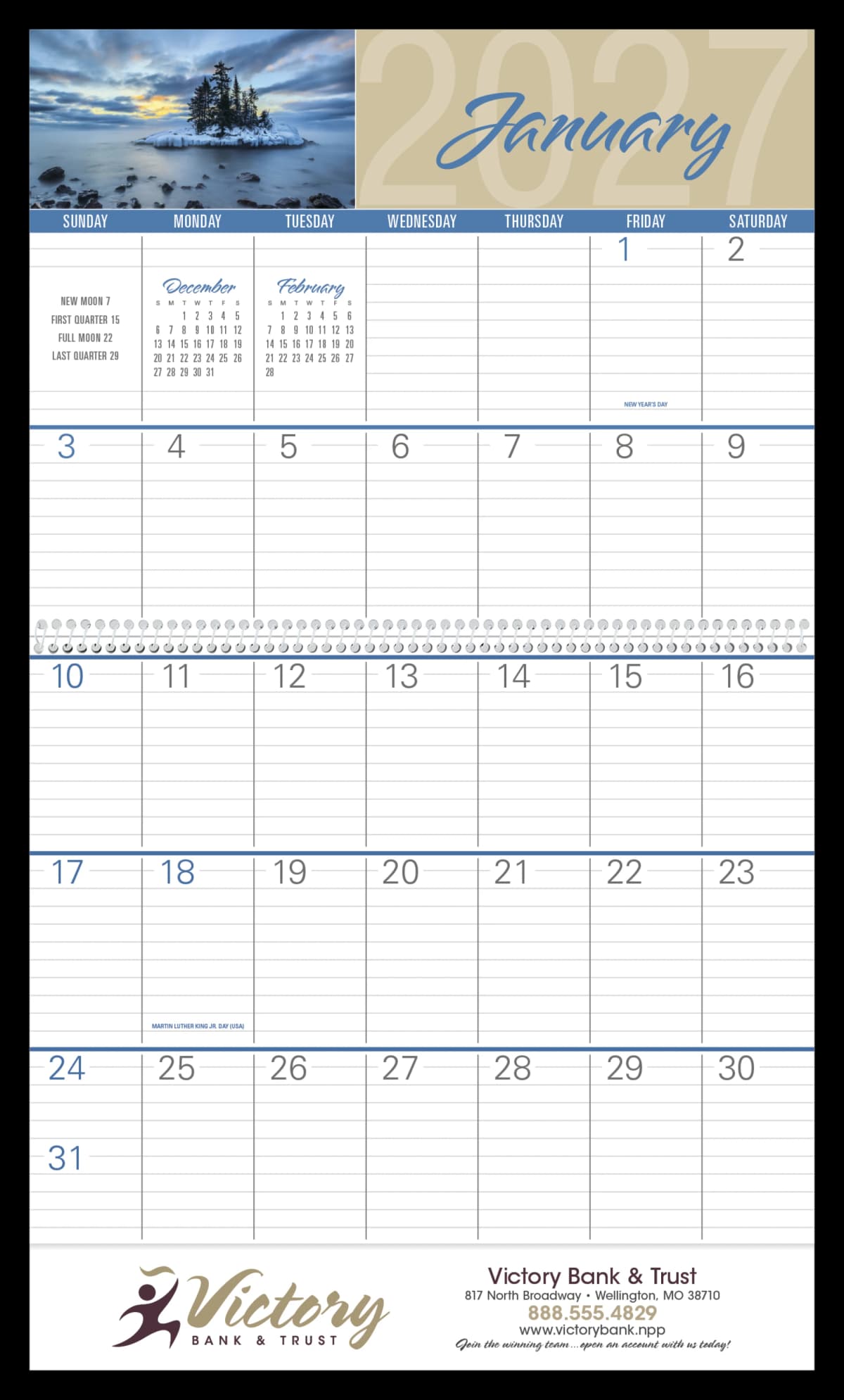 Scenes of America Big Block Memo Calendar