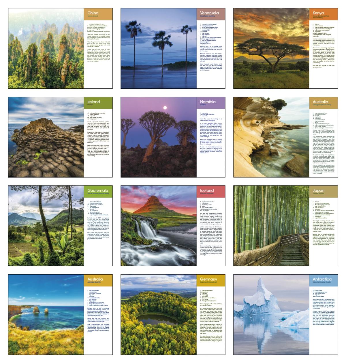 World Scenes with Recipe Calendar