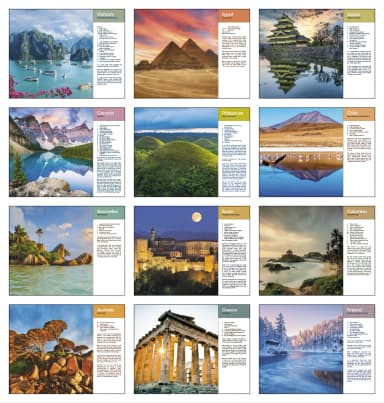 World Scenes with Recipe Calendar
