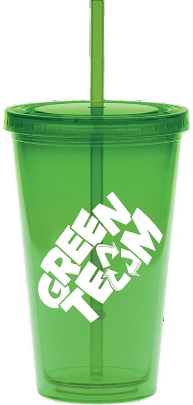 20 oz. Color Carnival Cup w/ Green Straw