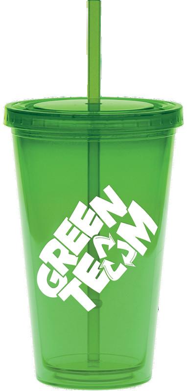 20 oz. Color Carnival Cup w/ Green Straw