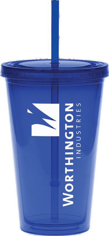 20 oz. Color Carnival Cup w/ Blue Straw