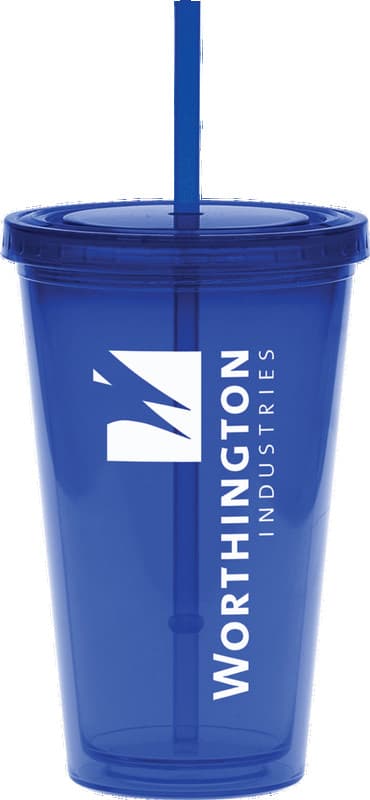 20 oz. Color Carnival Cup w/ Blue Straw
