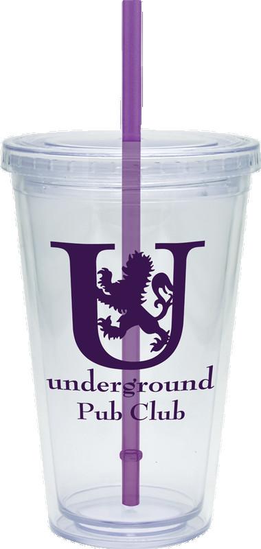 20 oz. Large Classic Carnival Cup w/ Purple Straw