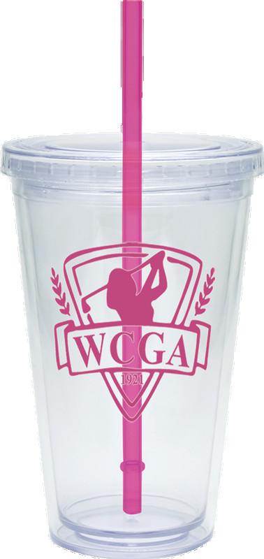 20 oz. Large Classic Carnival Cup w/ Pink Straw