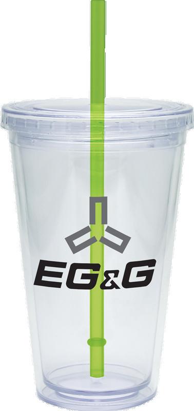20 oz. Large Classic Carnival Cup w/ Green Straw