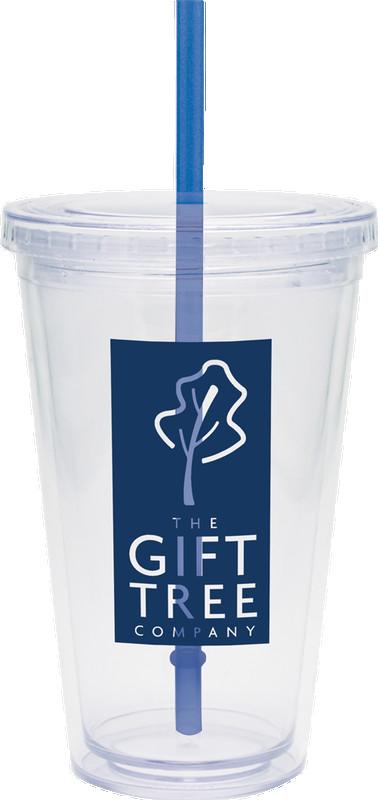20 oz. Large Classic Carnival Cup w/ Blue Straw