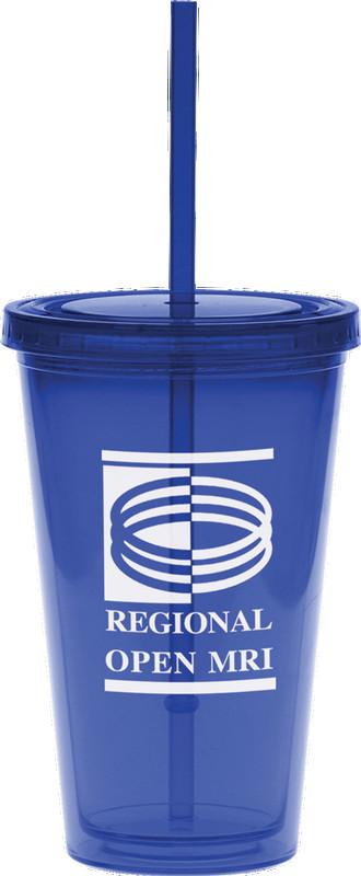 16 oz. Color Carnival Cup Collection w/ Blue Straw