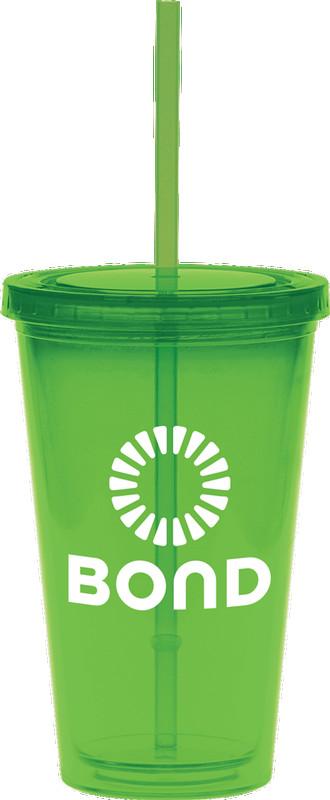 16 oz. Color Carnival Cup Collection w/ Green Straw