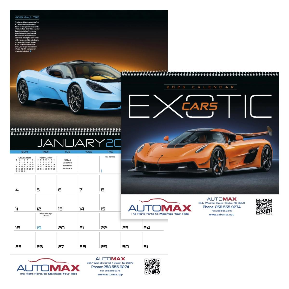 Exotic Cars Calendar