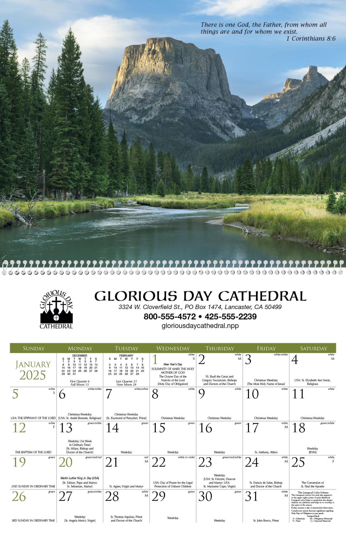 Catholic Scenic  Calendar
