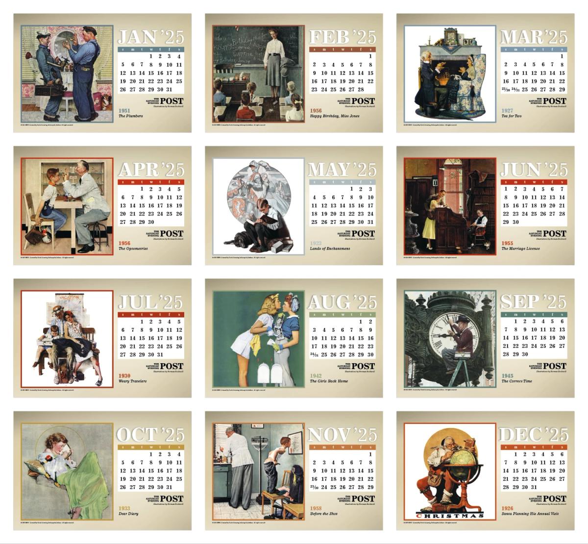 The Saturday Evening Post Large Desk Calendar