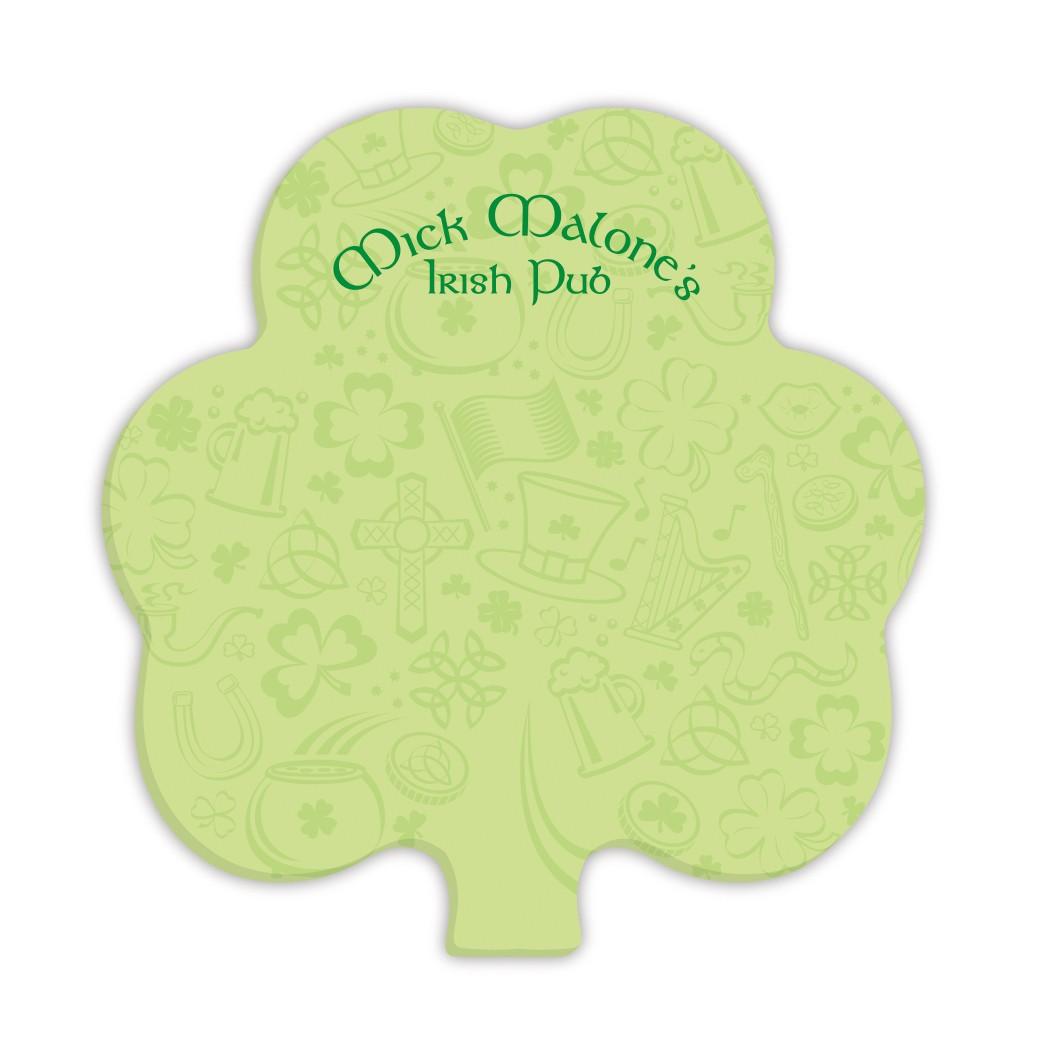BIC 3"x3" Adhesive Die Cut 25 Sheet Notepad (Shamrock)