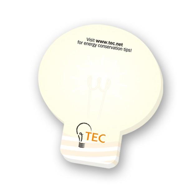 BIC 3"x3" Adhesive Die Cut 25 Sheet Notepad (Light Bulb)
