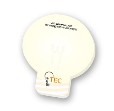 BIC 3"x3" Adhesive Die Cut 25 Sheet Notepad (Light Bulb)