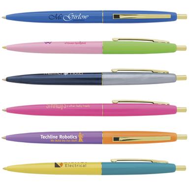 BIC Clic Ecolutions Ballpoint Pen w/ Polished Gold Plated Trim