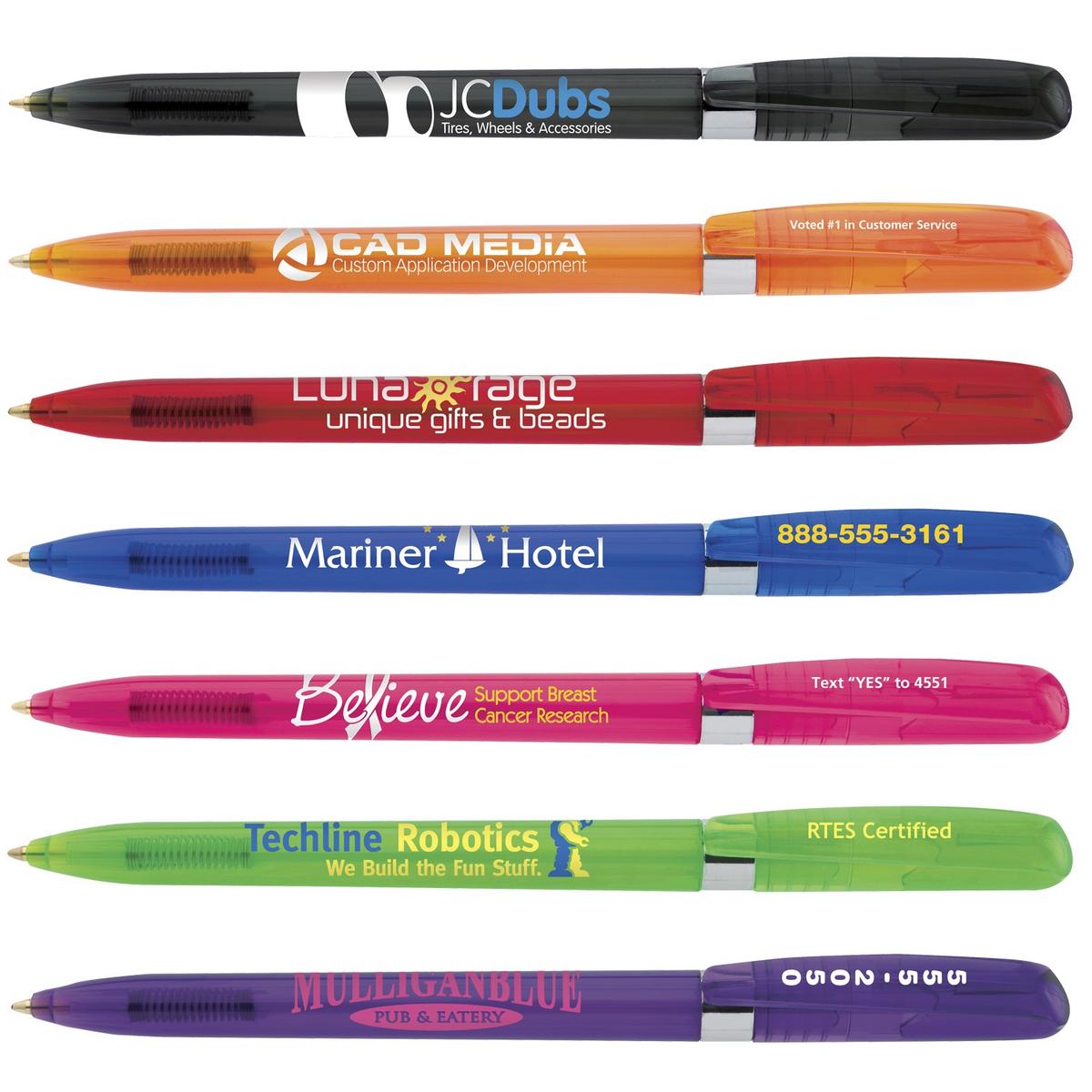 BIC Pivo Clear Retractable Ballpoint Pen w/ Chrome Plated Ring