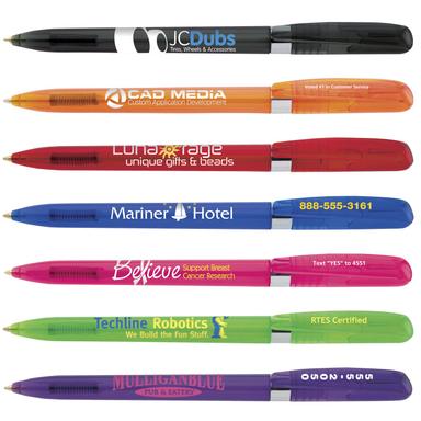 BIC Pivo Clear Retractable Ballpoint Pen w/ Chrome Plated Ring