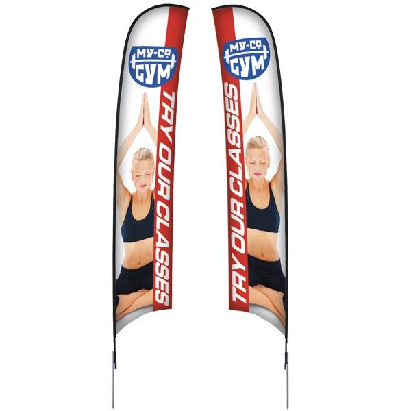 17' Razor Double Sided Sail Sign Kit w/ Spike Base